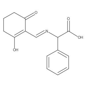 2-{[(2,6-Dioxocyclohexyliden)methyl]amino}-2-phenylacetic acid Structure