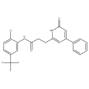 N-(2-chloro-5-(trifluoromethyl)phenyl)-2-((6-oxo-4-phenyl-1,6-dihydropyrimidin-2-yl)thio)acetamide Structure