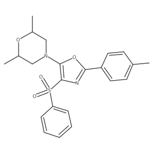 2,6-Dimethyl-4-(4-(phenylsulfonyl)-2-(p-tolyl)oxazol-5-yl)morpholine Structure