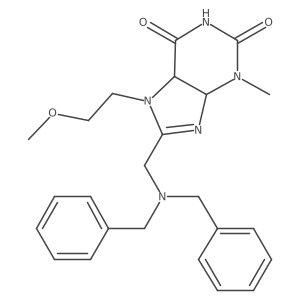 8-[(Dibenzylamino)methyl]-7-(2-methoxyethyl)-3-methyl-4,5-dihydropurine-2,6-dione结构式