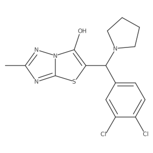 5-((3,4-Dichlorophenyl)(pyrrolidin-1-yl)methyl)-2-methylthiazolo[3,2-b][1,2,4]triazol-6-ol Structure