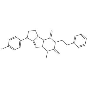 8-(4-fluorophenyl)-1-methyl-3-(2-phenylethyl)-1H,2H,3H,4H,6H,7H,8H-imidazo[1,2-g]purine-2,4-dione Structure
