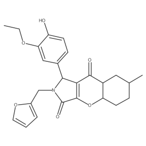1-(3-ethoxy-4-hydroxyphenyl)-2-(furan-2-ylmethyl)-7-methyl-4a,5,6,7,8,8a-hexahydro-1H-chromeno[2,3-c]pyrrole-3,9-dione Structure