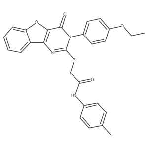 2-((3-(4-ethoxyphenyl)-4-oxo-3,4-dihydrobenzofuro[3,2-d]pyrimidin-2-yl)thio)-N-(p-tolyl)acetamide Structure