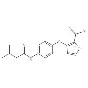 3-{4-[(3-Methylbutanoyl)amino]phenoxy}-2-thiophenecarboxylic acid结构式