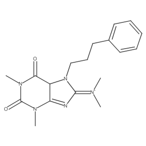 [1,3-dimethyl-2,6-dioxo-7-(3-phenylpropyl)-5H-purin-8-ylidene]-dimethylazanium结构式