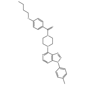 (4-butoxyphenyl)(4-(3-(p-tolyl)-3H-[1,2,3]triazolo[4,5-d]pyrimidin-7-yl)piperazin-1-yl)methanone结构式