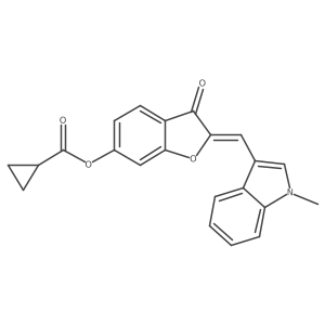 (2E)-2-[(1-methyl-1H-indol-3-yl)methylidene]-3-oxo-2,3-dihydro-1-benzofuran-6-yl cyclopropanecarboxylate Structure