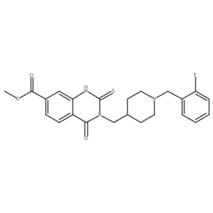 Methyl 3-((1-(2-fluorobenzyl)piperidin-4-yl)methyl)-4-oxo-2-thioxo-1,2,3,4-tetrahydroquinazoline-7-carboxylate Structure