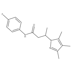 N-(4-fluorophenyl)-3-(3,4,5-trimethyl-1H-pyrazol-1-yl)butanamide Structure