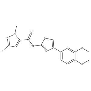 N-(4-(3,4-dimethoxyphenyl)thiazol-2-yl)-1,3-dimethyl-1H-pyrazole-5-carboxamide结构式