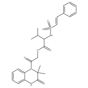 2-(2,2-Dimethyl-3-oxo-1,2,3,4-tetrahydroquinoxalin-1-yl)-2-oxoethyl 3-methyl-2-(2-phenylethenesulfonamido)butanoate Structure