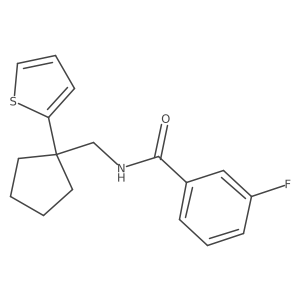 3-fluoro-N-{[1-(thiophen-2-yl)cyclopentyl]methyl}benzamide结构式