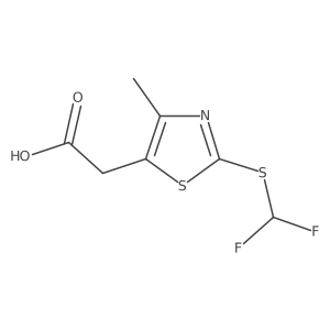2-{2-[(Difluoromethyl)sulfanyl]-4-methyl-1,3-thiazol-5-yl}acetic acid Structure