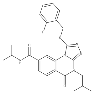 1-((2-fluorobenzyl)thio)-4-isobutyl-N-isopropyl-5-oxo-4,5-dihydro-[1,2,4]triazolo[4,3-a]quinazoline-8-carboxamide结构式
