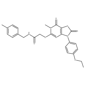 2-((3-(4-ethoxyphenyl)-6-methyl-7-oxo-2-thioxo-2,3,6,7-tetrahydrothiazolo[4,5-d]pyrimidin-5-yl)thio)-N-(4-methylbenzyl)acetamide Structure