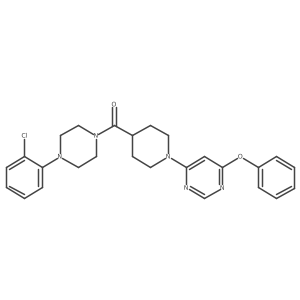 (4-(2-Chlorophenyl)piperazin-1-yl)(1-(6-phenoxypyrimidin-4-yl)piperidin-4-yl)methanone Structure