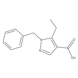 1-benzyl-5-ethyl-1H-pyrazole-4-carboxylic acid结构式