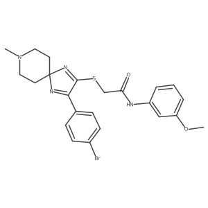 2-((3-(4-bromophenyl)-8-methyl-1,4,8-triazaspiro[4.5]deca-1,3-dien-2-yl)thio)-N-(3-methoxyphenyl)acetamide Structure