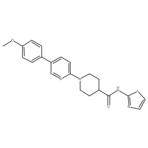 COc1ccc(-c2ccc(N3CCC(C(=O)Nc4nccs4)CC3)nn2)cc1结构式