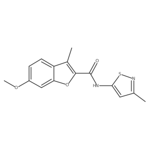 6-methoxy-3-methyl-N-(3-methylisothiazol-5-yl)benzofuran-2-carboxamide结构式