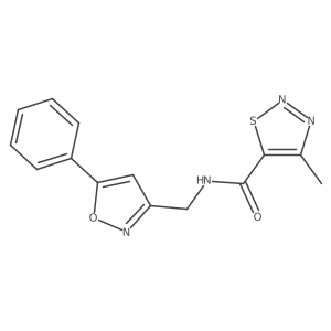 4-methyl-N-((5-phenylisoxazol-3-yl)methyl)-1,2,3-thiadiazole-5-carboxamide结构式