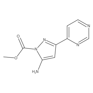Methyl 5-amino-3-pyrimidin-4-ylpyrazole-1-carboxylate Structure