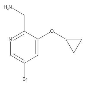 (5-Bromo-3-cyclopropoxypyridin-2-YL)methanamine结构式