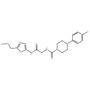 4-(4-chlorophenyl)-N-(2-{[(2Z)-5-(methoxymethyl)-1,3,4-thiadiazol-2(3H)-ylidene]amino}-2-oxoethyl)piperazine-1-carboxamide结构式
