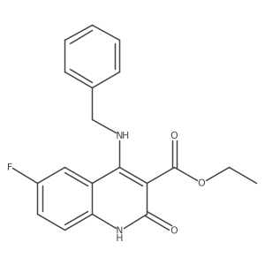 Ethyl 4-(benzylamino)-6-fluoro-2-oxo-1,2-dihydroquinoline-3-carboxylate结构式
