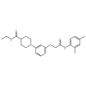 1-(6-((2-((2,4-dimethylphenyl)amino)-2-oxoethyl)thio)pyrimidin-4-yl)-N-ethylpiperidine-4-carboxamide结构式