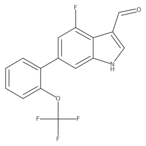 4-Fluoro-6-(2-(trifluoromethoxy)phenyl)indole-3-carboxaldehyde Structure