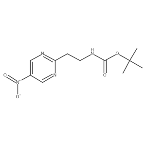 Carbamic acid, N-[2-(5-nitro-2-pyrimidinyl)ethyl]-, 1,1-dimethylethyl ester Structure