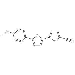 5-[5-(6-Methoxy-3-pyridyl)-1,3,4-oxadiazol-2-yl]thiophene-2-carbonitrile Structure