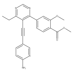 4-[5-(6-Amino-pyridin-3-ylethynyl)-6-ethyl-pyrimidin-4-yl]-2-methoxy-benzoic acid methyl ester Structure
