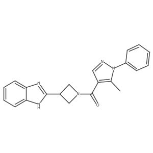 (3-(1H-benzo[d]imidazol-2-yl)azetidin-1-yl)(5-methyl-1-phenyl-1H-pyrazol-4-yl)methanone结构式