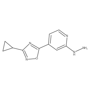 3-Cyclopropyl-5-(2-hydrazino-4-pyridyl)-1,2,4-oxadiazole结构式