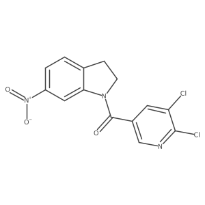 1-(5,6-dichloropyridine-3-carbonyl)-6-nitro-2,3-dihydro-1H-indole结构式