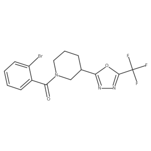 (2-bromophenyl)-[3-[5-(trifluoromethyl)-1,3,4-oxadiazol-2-yl]-1-piperidyl]methanone Structure