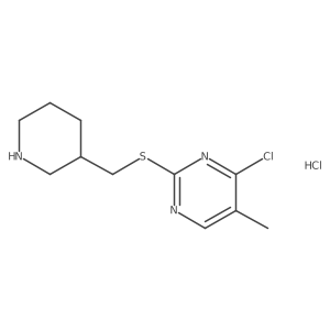 4-Chloro-5-methyl-2-((piperidin-3-ylmethyl)thio)pyrimidine hydrochloride结构式