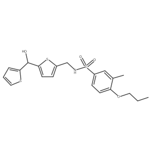 N-((5-(hydroxy(thiophen-2-yl)methyl)thiophen-2-yl)methyl)-3-methyl-4-propoxybenzenesulfonamide结构式