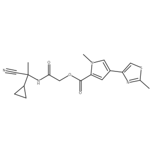 [(1-cyano-1-cyclopropylethyl)carbamoyl]methyl 1-methyl-4-(2-methyl-1,3-thiazol-4-yl)-1H-pyrrole-2-carboxylate结构式