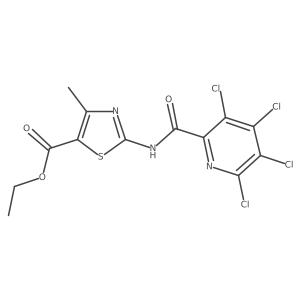 Ethyl 4-methyl-2-(3,4,5,6-tetrachloropyridine-2-amido)-1,3-thiazole-5-carboxylate Structure