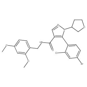 5-(4-Bromo-2-chlorophenyl)-N-(2,4-dimethoxybenzyl)-1-(tetrahydrofuran-3-yl)-1H-pyrazole-4-carboxamide Structure