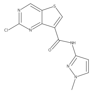 2-chloro-thieno[3,2-d]pyrimidine-7-carboxylic acid (1-methyl-1H-pyrazol-3-yl)-amide结构式