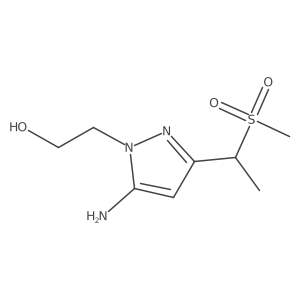 2-[5-amino-3-(1-methanesulfonylethyl)-1H-pyrazol-1-yl]ethan-1-ol结构式