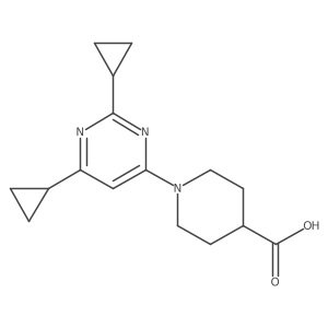 1-(2,6-Dicyclopropylpyrimidin-4-yl)piperidine-4-carboxylic acid Structure