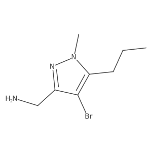 (4-bromo-1-methyl-5-propyl-1H-pyrazol-3-yl)methanamine结构式