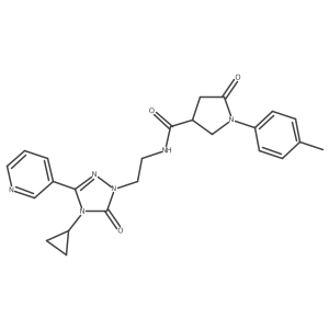 N-(2-(4-cyclopropyl-5-oxo-3-(pyridin-3-yl)-4,5-dihydro-1H-1,2,4-triazol-1-yl)ethyl)-5-oxo-1-(p-tolyl)pyrrolidine-3-carboxamide Structure