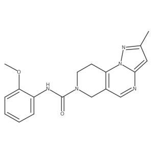 N-(2-methoxyphenyl)-2-methyl-8,9-dihydropyrazolo[1,5-a]pyrido[3,4-e]pyrimidine-7(6H)-carboxamide结构式